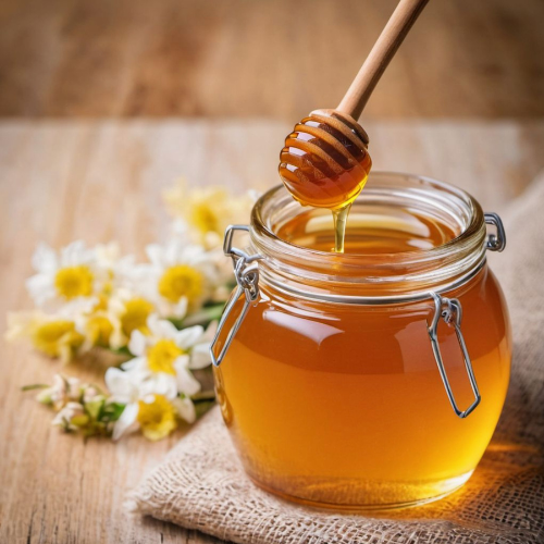 Assorted natural wellness remedies including herbs, manuka honey, colloidal silver, and holistic support tools