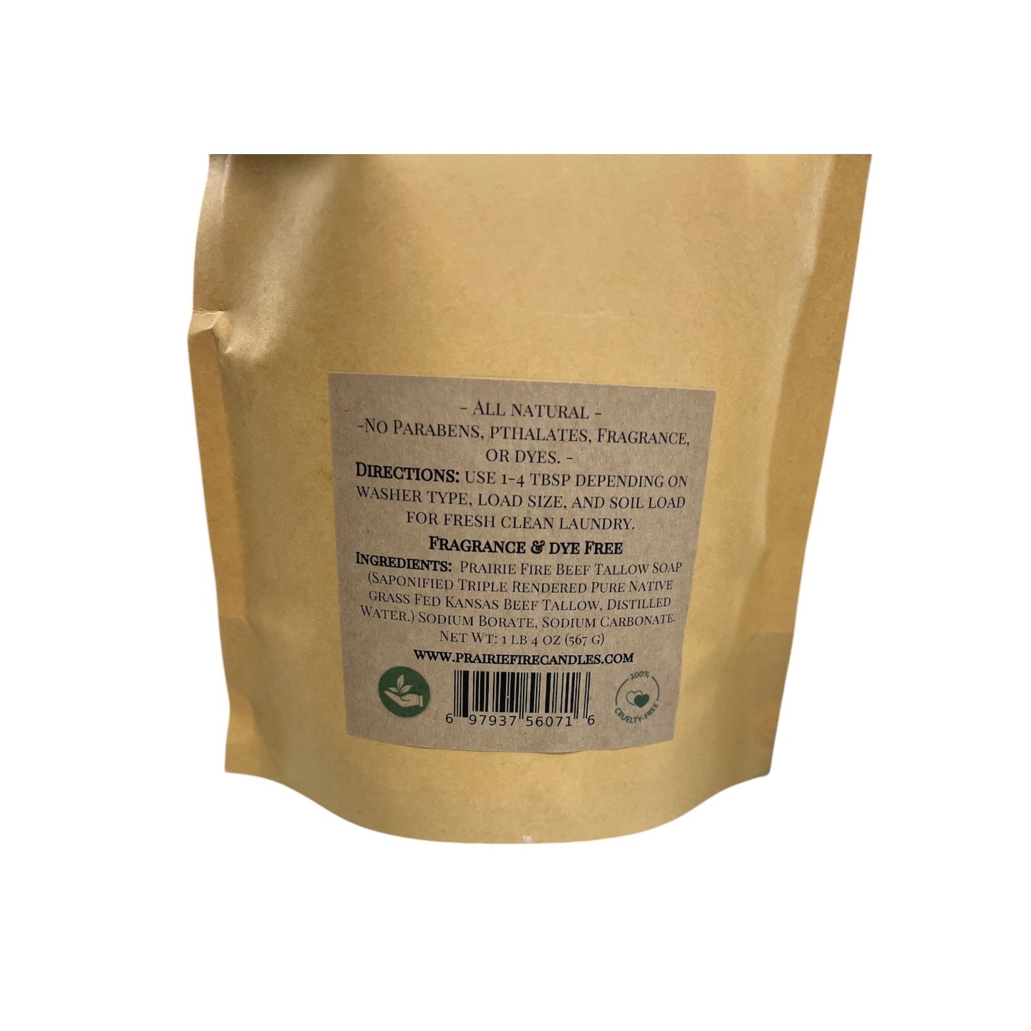 Beef Tallow Organic Laundry Detergent Soap Powder - Made in USA - Fragrance and Dye Free for Sensitive Skin