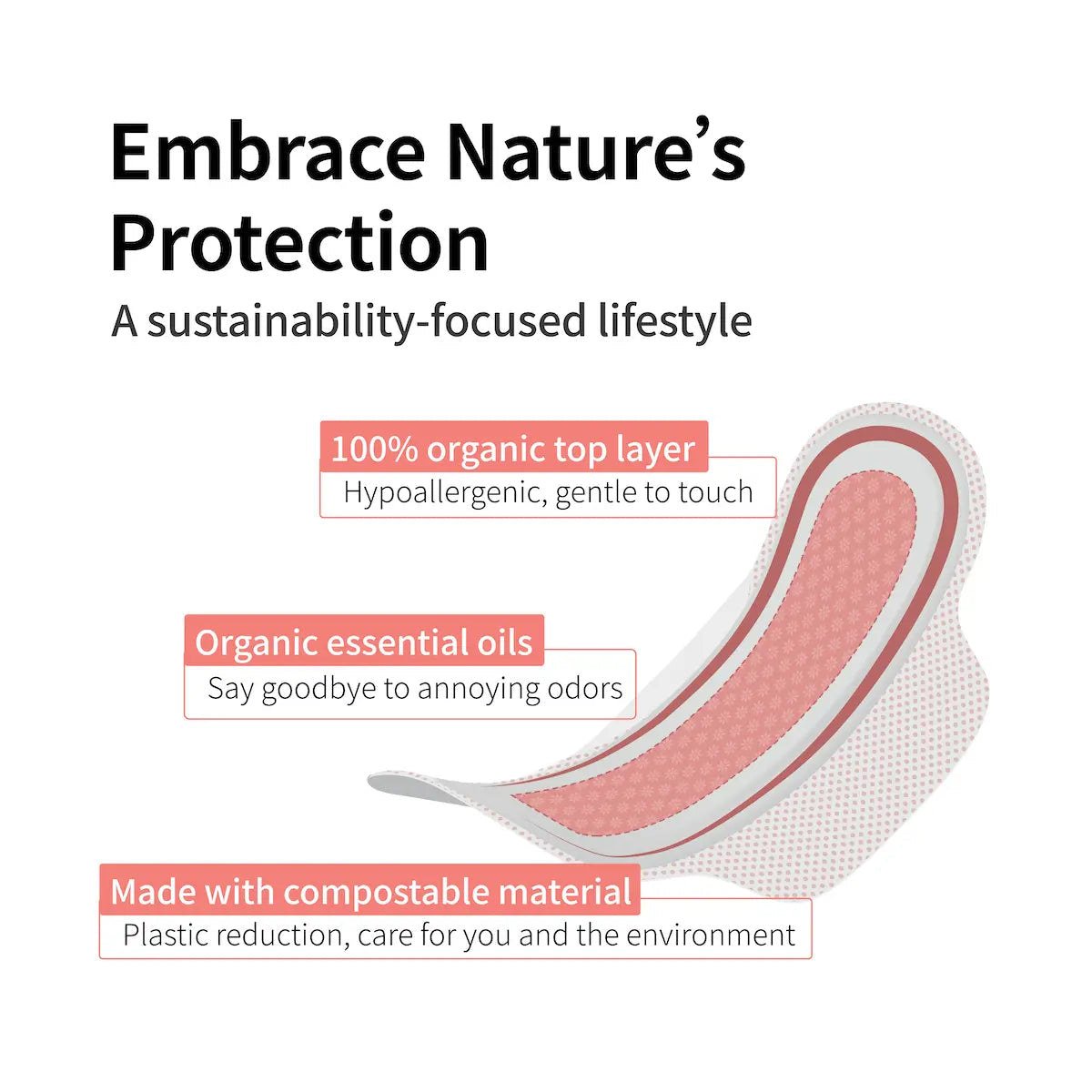 Product with sustainability features on a white background