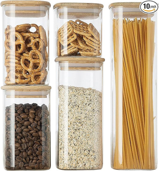 Glass Canister Set & Bamboo Lid
