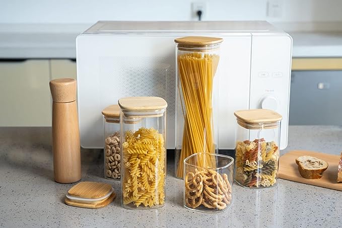 Glass Canister Set & Bamboo Lid