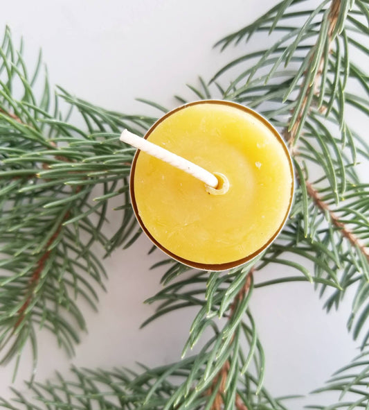 Classic Beeswax Tea Lights | 6 or 24 Pack | Handcrafted & Pure