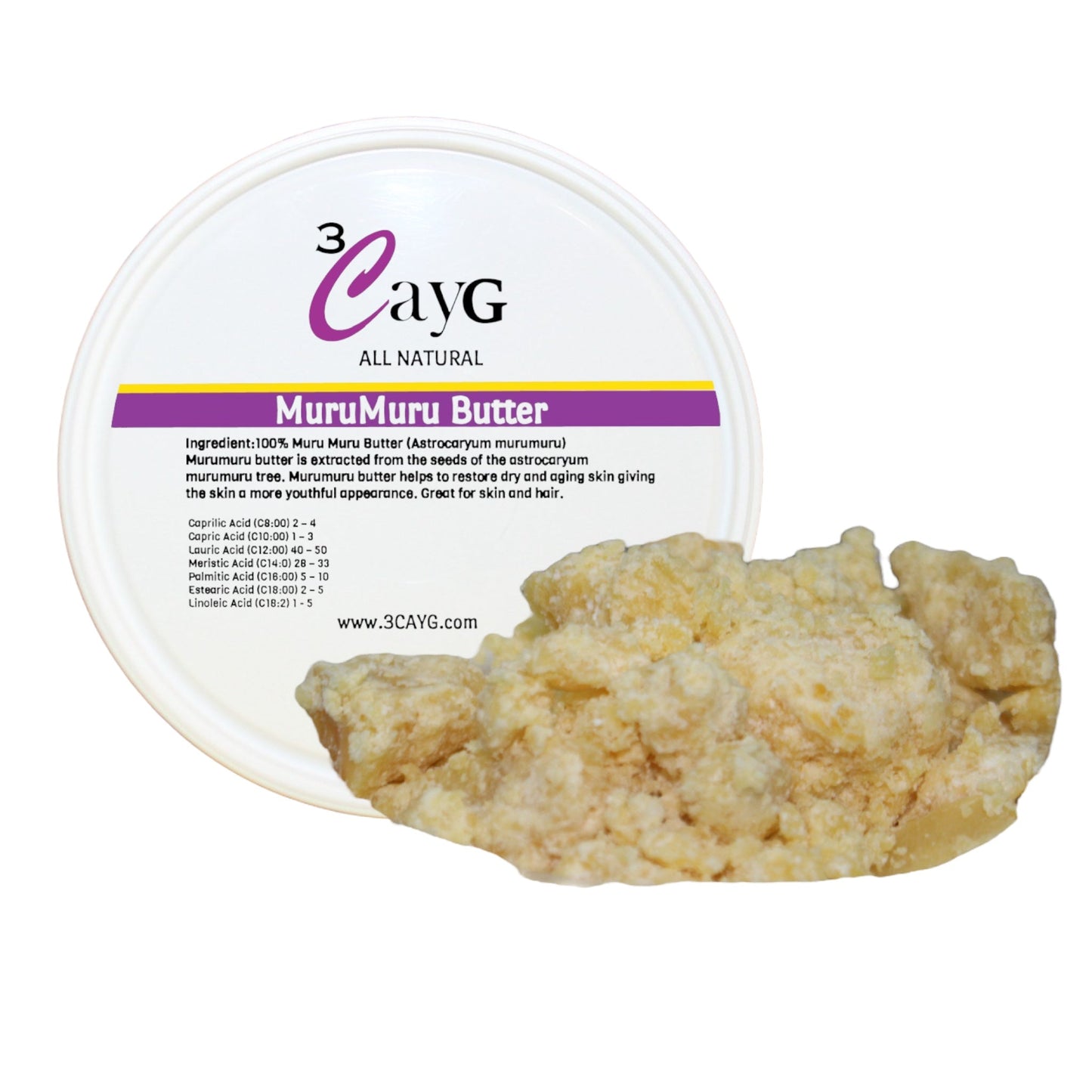 Muru Muru Butter with 3CAYG packaging on a white background