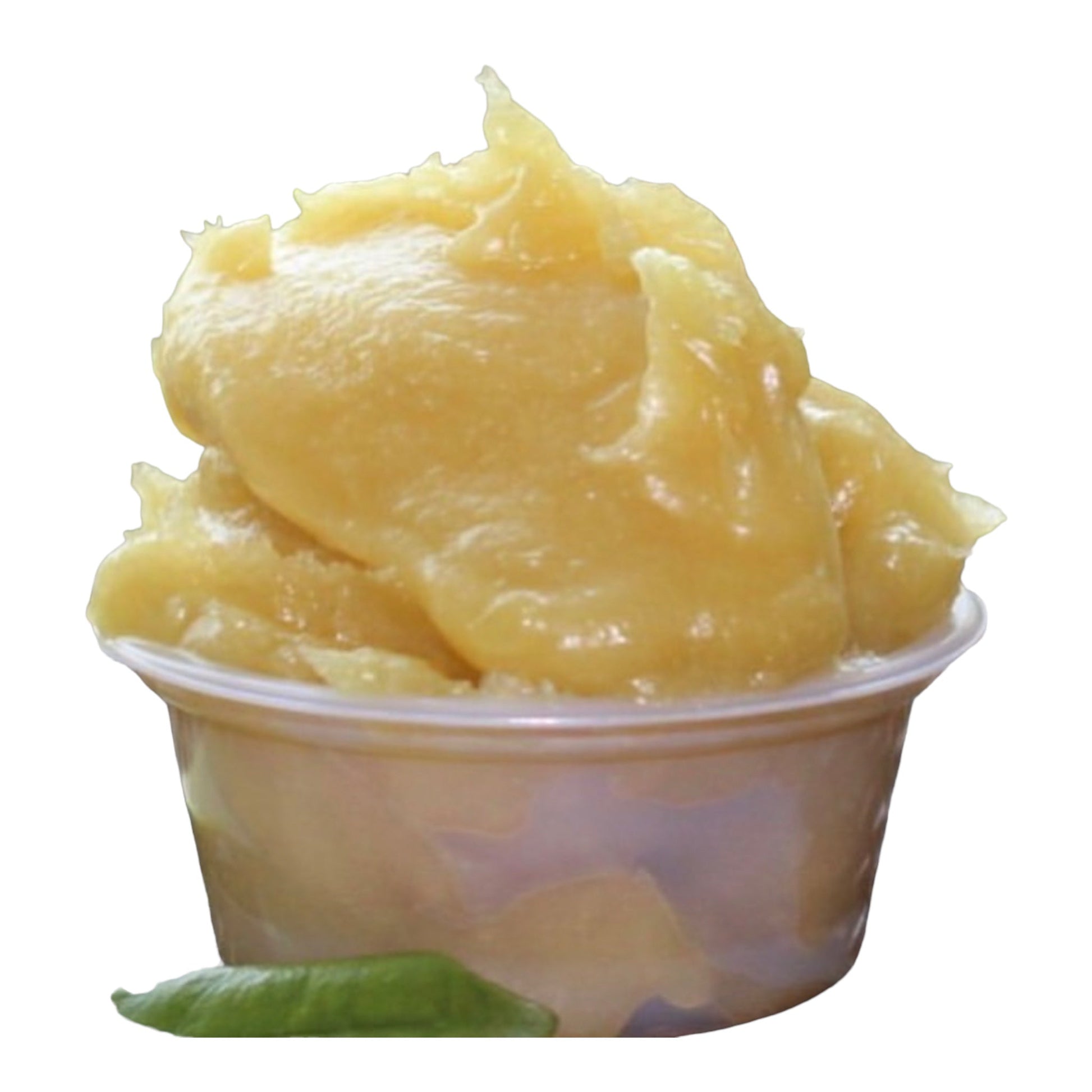 Bowl of mafura butter on white background